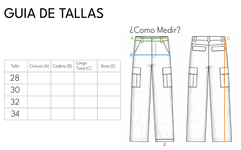Size chart for Pant KTMN Baggy Maishe